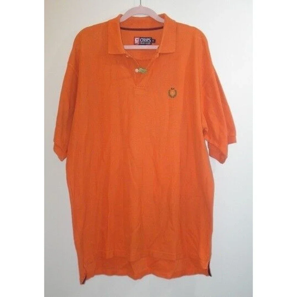 Chaps Ralph Lauren Polo Golf Shirt Vintage Orange Pullover Mens Size XL